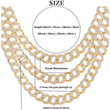 Hip Hop 15MM 3PCS KIT Silver Watch+Necklace+Bracelet Iced Out Cuban Rhinestones