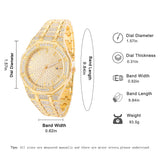 Hip Hop 15MM 3PCS KIT Silver Watch+Necklace+Bracelet Iced Out Cuban Rhinestones