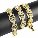 Hip Hop 15mm Heavy Bling Iced Out Micro Paved CZ Choker Necklace