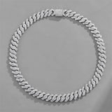 Hip Hop 15mm Iced Out Men's Necklace Bracelet Watch Rhinestone Zircon Paved