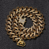 Hip Hop 16mm Flash Bling Ice Crystal Cuban Chain Men's Necklace