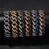 Hip Hop 16mm Flash Bling Ice Crystal Cuban Chain Men's Necklace