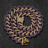 Hip Hop 16mm Flash Bling Ice Crystal Cuban Chain Men's Necklace