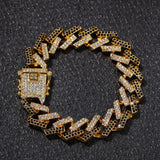 Hip Hop 16mm Flash Bling Ice Crystal Cuban Chain Men's Necklace