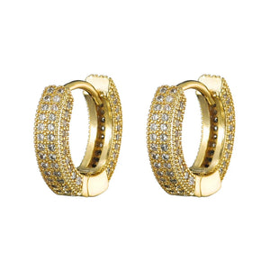 Hip Hop Zircon Micro Paved Iced Out CZ Stone Stud Earring