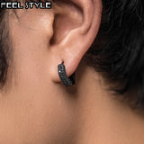 Hip Hop Zircon Micro Paved Iced Out CZ Stone Stud Earring