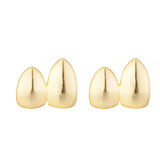 Hip Hop Plated Teeth Caps Grillz Top & Bottom Charm Grills Gift