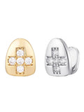 Bling Teeth Grillz With Cross Cubic Zircon Caps Iced Grills For Men Women