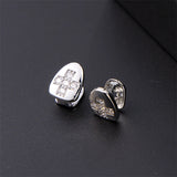Bling Teeth Grillz With Cross Cubic Zircon Caps Iced Grills For Men Women