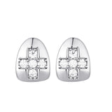 Bling Teeth Grillz With Cross Cubic Zircon Caps Iced Grills For Men Women