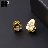 Bling Teeth Grillz With Cross Cubic Zircon Caps Iced Grills For Men Women