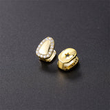 Iced Caps Teeth Grillz Plated Cubic Zircon Micro Pave Top & Bottom Charms