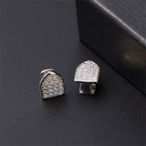 Hip Hop 2pcs Iced Out CapsTeeth Grillz Cubic Zircon Micro Pave Top & Bottom