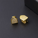 Hip Hop 2pcs Iced Out CapsTeeth Grillz Cubic Zircon Micro Pave Top & Bottom