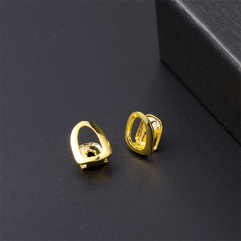 Hip Hop 2pcs Teeth Grillz Star Cubic Zircon Caps Micro Pave Charm Grills