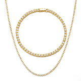 1 Row Iced Out Tennis Chain Necklace Rhinestone Choker Bling Crystal Jewelry