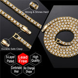 1 Row Iced Out Tennis Chain Necklace Rhinestone Choker Bling Crystal Jewelry