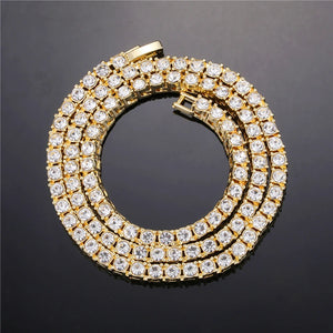 1 Row Iced Out Tennis Chain Necklace Rhinestone Choker Bling Crystal Jewelry