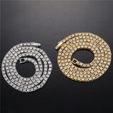1 Row Iced Out Tennis Chain Necklace Rhinestone Choker Bling Crystal Jewelry