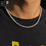 1 Row Iced Out Tennis Chain Necklace Rhinestone Choker Bling Crystal Jewelry