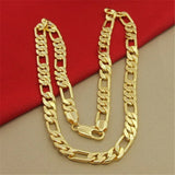 Hip Hop 925 Sterling Silver Necklace 8MM Plating 24K Men's Party Jewelry