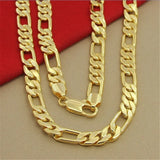 Hip Hop 925 Sterling Silver Necklace 8MM Plating 24K Men's Party Jewelry