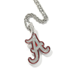 Hip Hop Bling Ice Out Letter A Pendant Necklace for Men