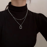 Hip Hop Layered Necklace Coin Pendant Choker Snake Chain Vintage Jewelry