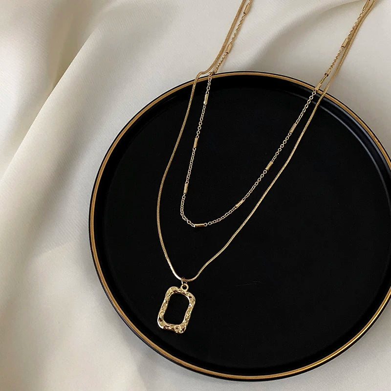 Hip Hop Layered Necklace Coin Pendant Choker Snake Chain Vintage Jewelry
