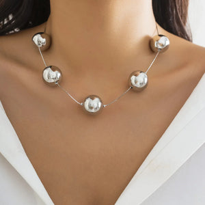 Hip Hop Big Ball Positioning Collar Short Necklace Women