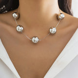 Hip Hop Big Ball Positioning Collar Short Necklace Women