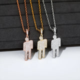 Hip Hop Billie Tilted Head Pendant Necklace Zircon Silver Necklace