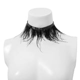 Hip Hop Feather Collar Necklace Punk Style Choker for Halloween Cosplay
