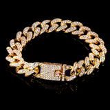 Hip Hop Bling Cuban Link Chain Bracelet Iced Out Chain Bracelets
