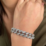 Hip Hop Bling Cuban Link Chain Bracelet Iced Out Chain Bracelets