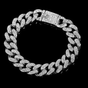 Hip Hop Bling Cuban Link Chain Bracelet Iced Out Chain Bracelets