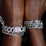 Hip Hop Bling Cuban Link Chain Bracelet Iced Out Chain Bracelets