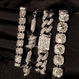 Iced Out Crystal Cuban Link Bracelet For Men Women