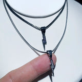 Bling CZ Lightning Pendant Necklace for Men