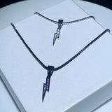 Bling CZ Lightning Pendant Necklace for Men