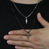Bling CZ Lightning Pendant Necklace for Men