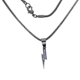 Bling CZ Lightning Pendant Necklace for Men