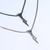 Bling CZ Lightning Pendant Necklace for Men