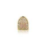 Hip Hop Bling Iced Out Single Teeth Grillz Pink CZ Butterfly Men Grills