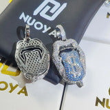 Money Lips Dollar Sign Grill Pendant Necklace with Chain