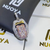 Money Lips Dollar Sign Grill Pendant Necklace with Chain