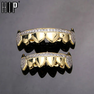 Iced Out Grillz Caps Set Micro Pave Cubic Zircon Grillz For Men Women