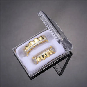 Iced Out Grillz Caps Set Micro Pave Cubic Zircon Grillz For Men Women