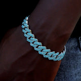 Iced Out Rhinestone Cuban Link Bracelet Hip Hop Rapper Jewelry