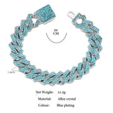 Iced Out Rhinestone Cuban Link Bracelet Hip Hop Rapper Jewelry